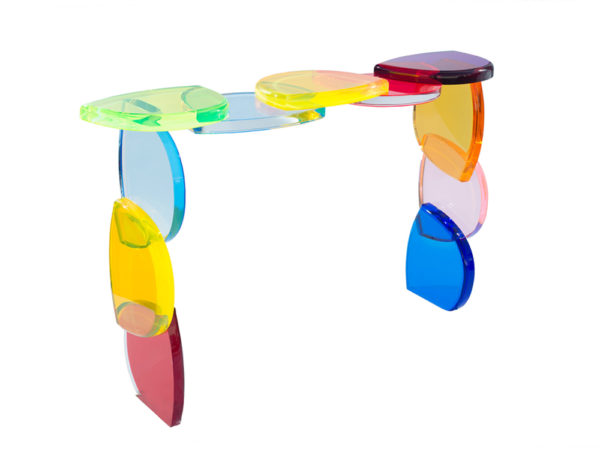 Plexiglass console BonBon by Marco Pettinari